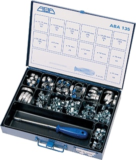 Groen - ABA Assortimentsdoos sanit. afdichtmat. Slangklem Assortiment-135