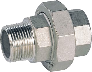 Ubel - Fitting met 2 aansluitingen 3-delige kop 3/4" bibu