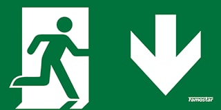 Famostar - Pro Picto Pictogram noodverlichting W Beneden 7.0