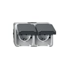Schneider Electric Merten - AQUASTAR Wandcontactdoos (WCD schakelmat.) semt wcd 2v hor aqst gr