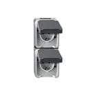 Schneider Electric Merten - AQUASTAR Wandcontactdoos (WCD schakelmat.) semt wcd 2v vert aqst gr