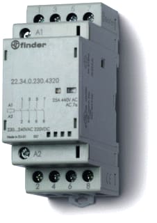 Finder - 22 Met LED Magneetschakelaar 2M 2V 25A 24V