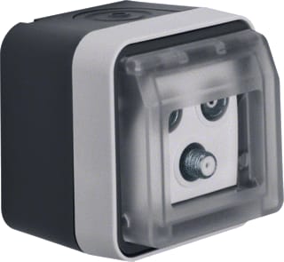 Hager Berker - W.1 Antennecontactdoos Antenn Ds Grijs W1