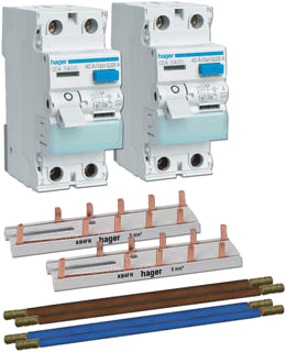 Hager - VISION Aardlekschakelaar Set Als 2P 40A 30Ma A