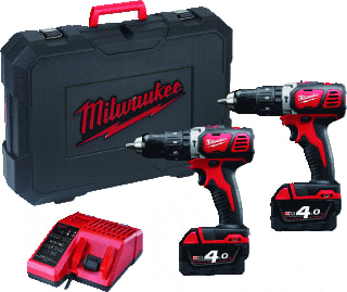 Milwaukee - M18 Gereedschapset (elektrisch/accu) Actieset M18Bpp2D-402C