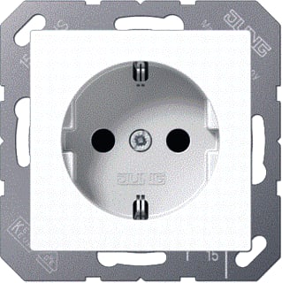 Jung - Wandcontactdoos (WCD schakelmat.) Wcd Ra 1-Vdg Alpw A(S)500