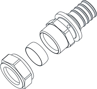 REHAU - RAUTITAN LX+G Fitting met 2 aansluitingen Knelovergang Rautlx+G20-22
