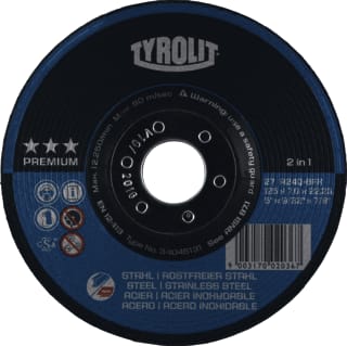 Tyrolit - PREMIUM 2in1 Slijpschijf Afbrschyf A24Q-Bfx 115X7
