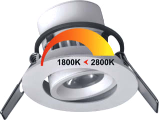 Megaman - Siena Dim to warm Downlight/spot/schijnwerper dtw 8/50w 36gr wh