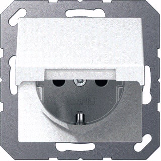 Jung - Wandcontactdoos (WCD schakelmat.) Wcd Ra Klapd Alpw A500