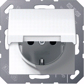 Jung - Wandcontactdoos (WCD schakelmat.) Wcd 1V Ra Klapd Alp As-Bf