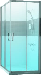Hüppe - Classic 2 Douchecabine vierhoekig 900/900 h:1900 zilvermat glas