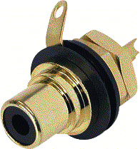 REAN - A/V-connector Neut Rca Chas+Isolatie Gd/Zw