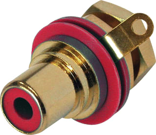 REAN - A/V-connector Neut Rca Chas+Isolatie Gd/Rd