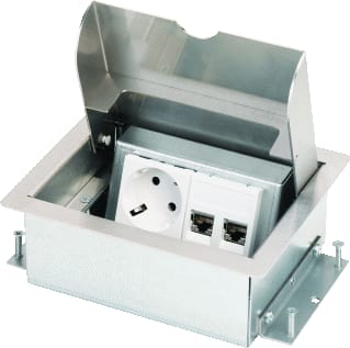 OCS - Servicebox Vloercontactdoos i 1x230v+2xc6