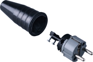 Keraf - 521 Geaarde stekker Contst Rubber 16A/Ra Grs