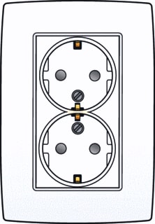 Niko - Original Wandcontactdoos (WCD schakelmat.) Wcd 2V Ra Kv Compact Wt