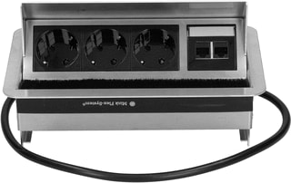 OCS - Rhodos 3xWCD Bureau aansluitunit I 3X230V+2Xc6 Rvs