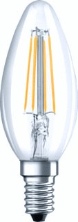 Osram - Classic Filament LED-lamp osra filament b37 4w 827 e14
