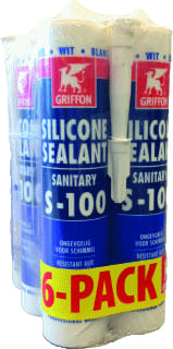 Griffon - Silicone Sealant Sanitary S-100 Afdichtingsmiddel s100 silicone wit se6