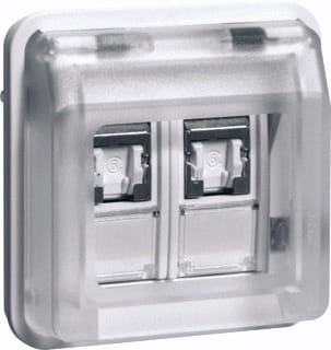 Hager Berker - W.1 Inzetplaat schakelmateriaal Data Aans Cat6 2V W1 Pwit