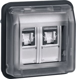 Hager Berker - W.1 Inzetplaat schakelmateriaal Data Aans Cat6 2V W1 Gr