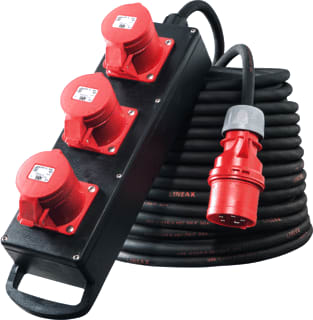 Keraf - PCE Twist CEE-contactdoos combinatie Rub 3X Cee32A 5P Pg21