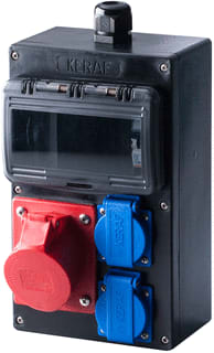 Keraf - CEE-contactdoos combinatie domino 16a 5p 2x schko
