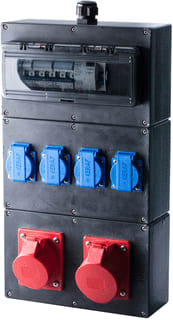 Keraf - CEE-contactdoos combinatie prisma16a5p 32a5p 4xschko