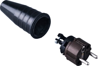 Keraf - 521 Geaarde stekker Contst Rubber 16A/Ra Br