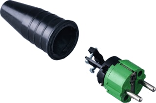 Keraf - 521 Geaarde stekker Contst Rubber 16A/Ra Grn