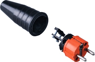 Keraf - 521 Geaarde stekker Contst Rubber 16A/Ra Or