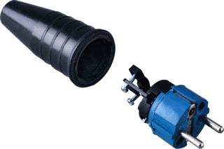 Keraf - 521 Geaarde stekker Contst Rubber 16A/Ra Bl