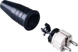 Keraf - 521 Geaarde stekker Contst Rubber 16A/Ra Wt