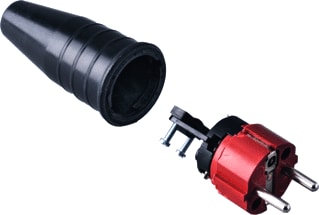 Keraf - 521 Geaarde stekker Contst Rubber 16A/Ra Rd