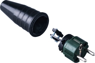 Keraf - 521 Geaarde stekker Contst Rubber 16A/Ra Lgrn