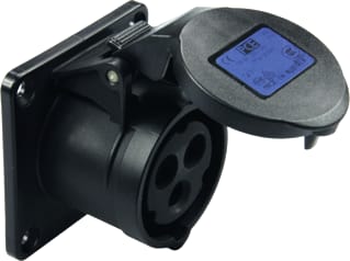Keraf - CEE-contactdoos, aanbouw WCD CEE 16A 3P 6H ZWART
