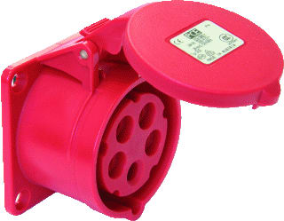 Keraf - PCE CEE-contactdoos, aanbouw Wcd Cee Inb Recht 32A 5P
