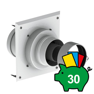 Burgerhout - Brandmanchet 60/100 Concentr. RGA/LTV hulpstuk 2 aansl. Sch.Aansl.+Br.Mcht
