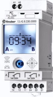 Finder - 12 NFC Digitale schakelklok vr paneelbouw Tijdklok 12.A2 2W16A/Astr