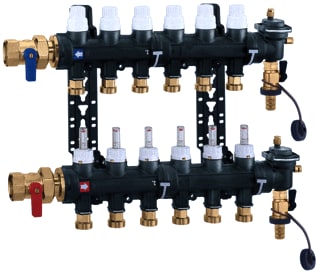 Caleffi - Verdeler voor hydronische circuits knst verd 8grp+debietmtrs