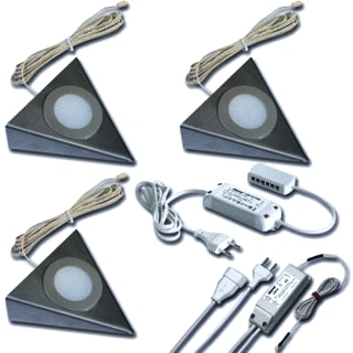 Hera - Plafond-/wandarmatuur 3Er Set Ul2 3W Ww Steel