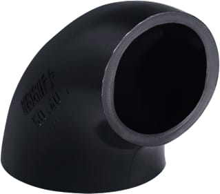 Geberit - PE Fitting met 2 aansluitingen Bocht 90Gr. Gered.56/50