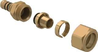 Geberit - Mepla Fitting met 2 aansluitingen overg nip 20x16/20px