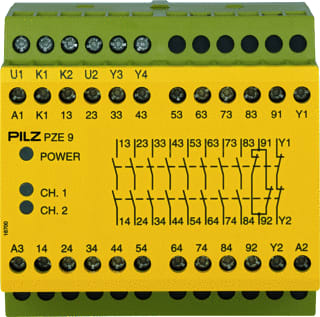 Pilz - Relais vr veiligheidsstroomcircuits Pze 9 24Vdc 8N/O 1N/C