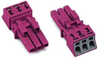 Wago - Conn. v insteekbare gebouwinstall. -F 3-Polig Cod. B Roze