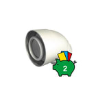 Ubbink - Ubifit Push-Fit Concentr. RGA/LTV hulpstuk 2 aansl. Bocht 45Gr Pp/Ks 60/100 Wt