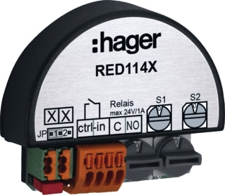 Hager - Elcom Aanvull. app. deur-/video-intercom schak.rel 1voud 2drds inbw