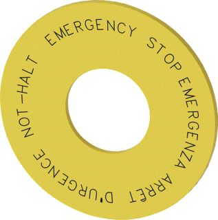 Siemens - Tekstschild vr drukknop/signaallamp Emerg Stop Back Pl Ye