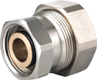Hummel - Fitting met 2 aansluitingen dikw/buiskop.3/8xeur.g3/4bin.